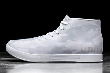 Nobull Canvas Mid Men's Trainers White Camo | Australia (PJ8093)